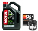 Olej MOTUL 5100 10W40 4L. + Filter KN-204-1, Honda CB600F, 03-13