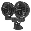 DVOJITÝ VENTILÁTOR DO AUTO 4 12V S PRÍSAVOU