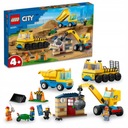 DARČEKOVÝ SET PRE DETI LEGO CITY NÁKLADNÉ VOZIDLÁ A ŽERIAV S BÚRACOU loptou