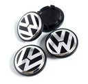 Volkswagen VW čierne krytky 76mm LOGO SET