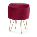 Mladistvý bordový glamour pouffe do obývačky, zamat