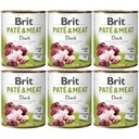 BRIT PATÉ & MEAT krmivo pre psov s kačicou 6x800g