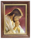 Obraz JESUS ​​​​PRAYING hnedý drevený rám 50X60