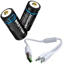 2x CR123a 3,7v 700mah micro USB batéria + kábel