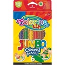 Ceruzkové pastelky Jumbo, 6 farieb + tem. Colorino deti