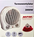 Ventilátor radiátor radiátor MPM BUG-01 2000 W biely