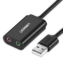 UZELENÁ USB ZVUKOVÁ KARTA SLÚCHADLÁ MIKROFÓN 15CM