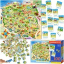 CASTORLAND PUZZZLE 128 KUSOV. MAPA POĽSKA VZDELÁVACÍ HÁDANKA PRE DETI 6+