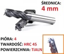 VHM tvrdokovová fréza 4p 4 mm stopka 4 mm TiAlN 45HRC CNC