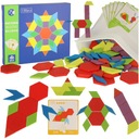 Drevené Montessori puzzle Tvary mozaiky 155 dielikov.