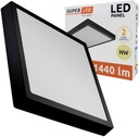 Prisadený LED stropný panel 18W CCD čierny SuperLED