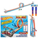 HOT WHEELS DVOJNÁSOBNÁ ZÁVODNÁ DRÁHA S LUČKAMI 2 METRE AUTÁ + 2 X RAMPOVÁ DRÁHA