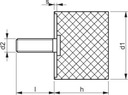 Vibroizolátor nárazník Typ D 70X20 M12X37