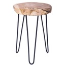 Drevená taburetka s kovovými nohami Loft Stool TEAK Scandi Chair 42cm