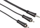 HAMA Audio Mini Jack 3,5 mm kábel - 2xRCA (2xCinch) stereo dlhý 3M ČIERNY