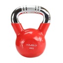 Kettlebell, liatina, chrómová vrúbkovaná rukoväť, HMS KTC08 RED N/A