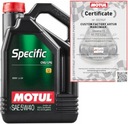 ŠPECIFICKÝ MOTUL CNG/LPG 5W40 C3 OLEJ BMW LL-04 5L