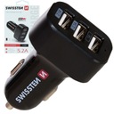 Autonabíjačka do zásuvky zapaľovača 3x USB 2.1A / 1A 5V SWISSTEN