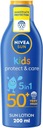 NIVEA SUN Protect & Care Mlieko na opaľovanie SPF50+ PRE DETI UV ochrana