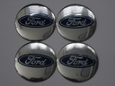 4x Hliníkové nálepky na stredové krytky FORD 56mm, strieborné