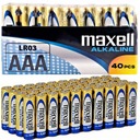 Maxell LR3 AAA silné alkalické batérie malé prsty 40 ks