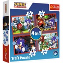 PUZZZLE 4V1 PUZZZLE PRE DETI 35, 48, 54, 70 KUSOV. SONIC JEŽKO 4+ KOCK