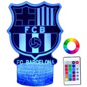 Stolná nočná lampa pre deti Logo erbu FC Barcelona 16 LED 3D + diaľkové ovládanie