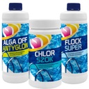 SET 3V1 CHLOR SHOCK 1 kg + ALGA ANTIGLON 1 L + FLOCK SUPER 1 L ZADARMO