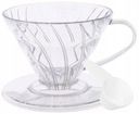 HARIO DRIP TRANSPARENT V60-01+BIELE FILTRE 100ks