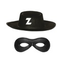 ZORRO KOSTÝM BLACK RIDER MASK KLOBÚK 2 kusy