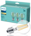 PHILIPS SET 3x E27 LED žiarovka 7W = 60W 2700K TEPLÉ FILAMENT 806lm A60