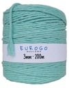 Macrame Cord Twisted Cotton Ecological Mint 200m 3mm