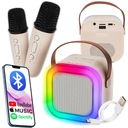 PRENOSNÝ RGB KARAOKE REPRODUKTOR 2 MIKROFÓNY USB SD MINI KONEKTOR BLUETOOTH