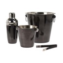 BARTENDER Set Ice Bucket SHAKER Shejker Cooler 4 kusy čierny LOFT