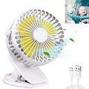 KLIPOVÝ VENTILÁTOR, KLIP NA STOL, OTOČENIE 360°, MINI VENTILÁTOR, NABÍJANIE USB, 3 RYCHL.