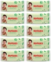 Sada 10 x vlhčených obrúskov HUGGIES BABY NATURAL s aloe, balenie 56 ks.