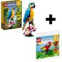 LEGO CREATOR 3V1 SÚPRAVA PAPAGÁJOV DŽUNGLA 31136 + DARČEKOVÁ SADA LEGO 30581