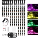 12x Motocykel RGB LED Neon Pod Glow Lights Strip Ki