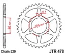 JT ZADNÉ OZNAČENIE 478 45 KAWASAKI ZX6R (05-20), Z750 (04-12)