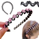 HAIR BAND klasický hrebeňový štras kamienkami pružinová špirála vlásenka gumička