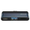 USAMS Adaptér HUB USB 3.0/USB-C/Micro SD sivá/sivá SJ491HUB01 (US-SJ491)