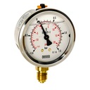 Dolný 1/4 manometer, rozsah od -1 do 1,5 baru