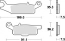 TRW BRZDOVÉ DESTIČKY YAMAHA RAPTOR YFM250 08-20, GRIZZLY YFM550 09-20 PRAVÉ