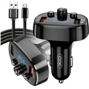 Auto FM vysielač USB Quick Charge 3.0 18W + MAGNETICKÝ KÁBEL 120CM