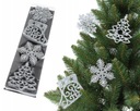 Strieborné glitrové prívesky Snowflake Stars + BOX