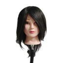 HAIRSTYLING TRÉNING HLAVA ĽUDSKÉ PRIRODZENÉ VLASY 40 CM ČIERNA