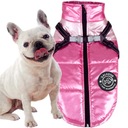 DOG JACKET nepremokavá bunda so zimným oblečením HARNESS STAR PINK S