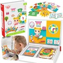 DREVENÉ BLOKY PUZZLE TOOKY TOY PUZZLE MAGNETICKÉ MONTESSORI BOX