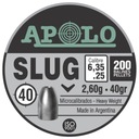 APOLO SLUG pelety 2,60 g 40 gr 6,35 mm 200 ks