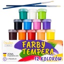 Školské temperové plagátové farby na maľovanie, sada 12 farieb, 20 ml